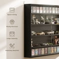 thumbnail image 5 of HOMCOM 5-Tier Display Cabinet, Wall-Mounted Glass Door Cabinet with 4 Adjustable Shelves, Black, 5 of 9