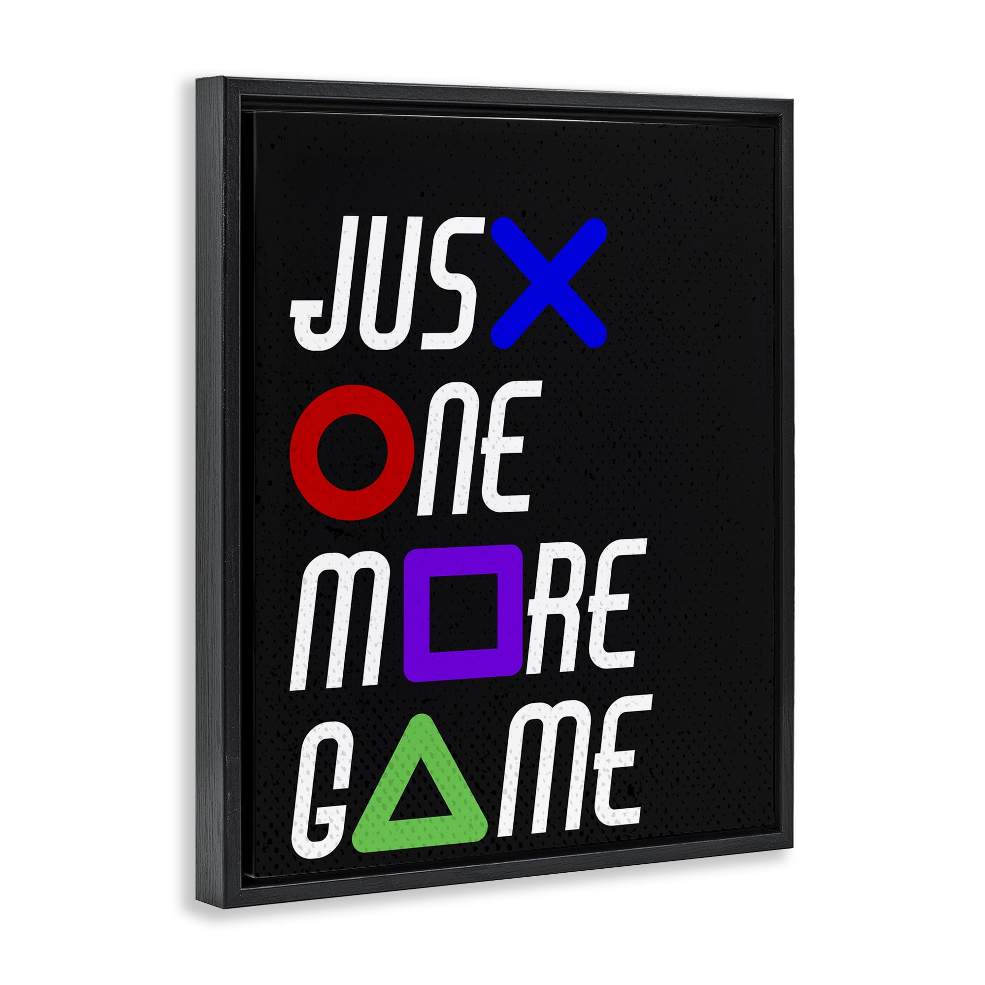 One More Game with Symbols Black Framed Floater Canvas Wall Art, design by Kim Allen