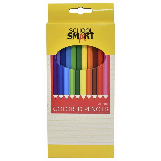 Lápices de colores School Smart para colorear y dibujar, paquete de 24