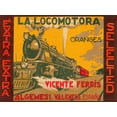 thumbnail image 2 of Retrolabel 18x15 White Modern Wood Framed Museum Art Print Titled - La Locomotora Oranges, 2 of 4