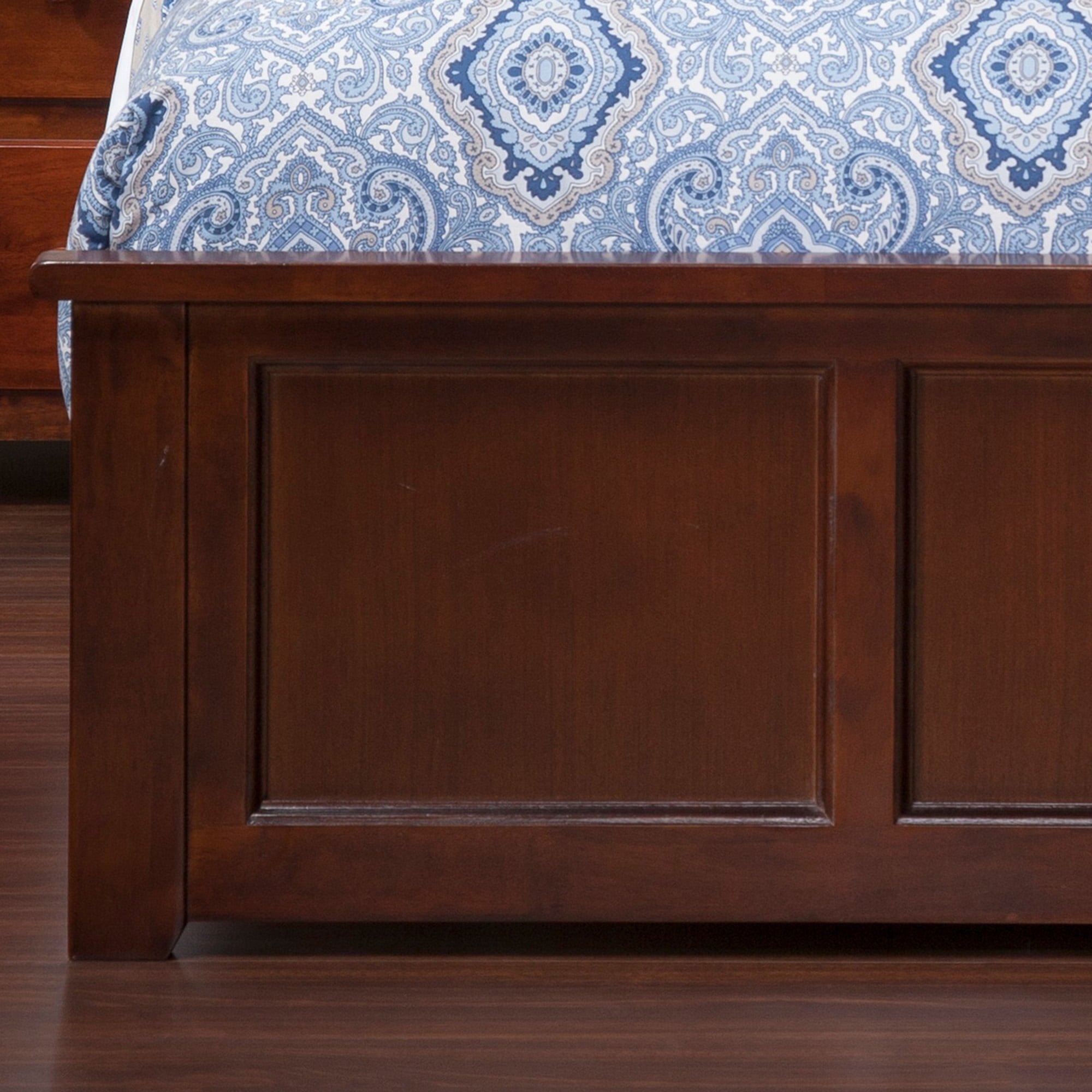 AFI Madison Full Wood Platform Bed & Footboard, Walnut