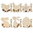thumbnail image 4 of Dengmore 10pcs Easter Bunny Pendant DIY Wooden Hanging Ornaments Home Decoration Pendant Wooden Handicrafts Easter Rabbit Ornament, 4 of 6