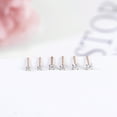 thumbnail image 3 of ZS 6Pcs/Set 20G Stainless Steel Crystal Nose Stud Piercing Nose Bone/L Shaped/Nose Screws Rings Set, 3 of 5