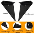 thumbnail image 4 of Soporte de estante triangular, 2 piezas Soporte de estante triangular de metal flotante negro, Soporte de estante cuadrado triangular Soporte de estante invisible para estante de almacenamiento,, 4 of 5