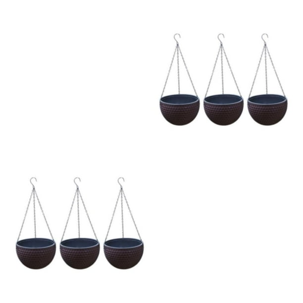 Yuarrent 3 piezas elegantes y maceteros para interior y exterior, macetero de 3 piezas y maceta para jardín, materiales para jardín interior, café S 2Conjunto