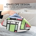 thumbnail image 4 of Yayeee Pillowcase Standard Size Set of 2 Satin Wrinkle Resistant Pillow Case, Green Abstract Geometric, 4 of 8