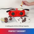 thumbnail image 5 of Total Chef Deluxe Chocolatiere Dual Electric Melter for Chocolate and Candy Melts, 17.6 oz (500 g), Fondue Pot, DIY Candy Maker with 100+ Piece Accessory Kit for Dessert, Special Occasion, Red, 5 of 7