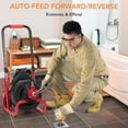thumbnail image 4 of Riedhoff Drain Cleaner Machine, 75 ft X 1/2 Inch Drain Auger Cleaner, for 2" to 4" Pipes, Red & Black, 4 of 6