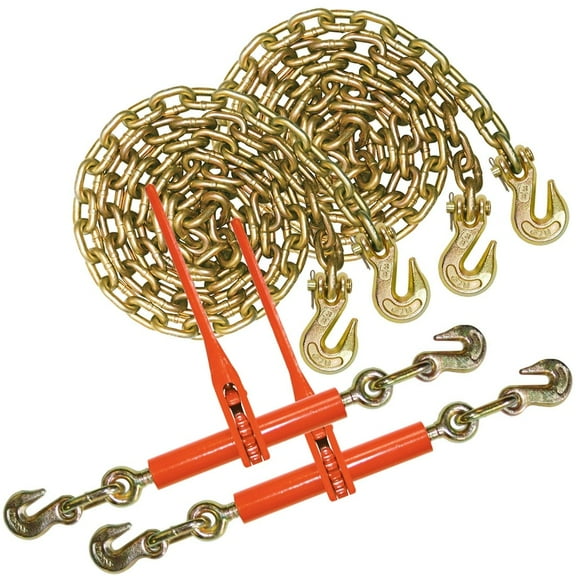 VULCAN Chain and Load Binder Kit - G70 - 3/8 inch x 10 foot - 6,600 Lbs SWL