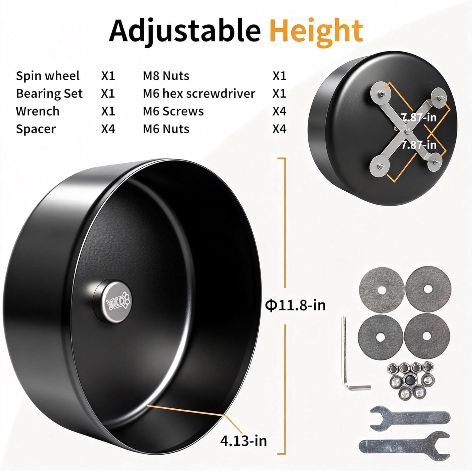 11.8" Silent Hamster Exercise Wheel, Aluminum Alloy Noiseless Running Wheel for Syrian Hamsters, Fancy Rat, Hedgehogs and Small Pets