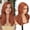 Copper Ginger, variant on poalid 13x6 Lace Front Wig for Women, Glueless Synthetic Wig | Soft layered blowout, free parting, natural-looking hairline, 20-inch styled length, beginner-friendly adjustable cap.