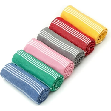HAVLULAND Turkish Beach Towel Oversized Clearance Turkish Bath Towels Pack 6 Bulk Extra Large Sand Free Quick Dry Absorbent Lightweight Camping Blanket Beach Essentials