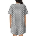 thumbnail image 3 of Bixox Women's Gray Plaid Printed Pajama Set 2 Piece Lounge Set Top and Shorts Soft Pajamas, Shorts with Pockets, 3 of 7