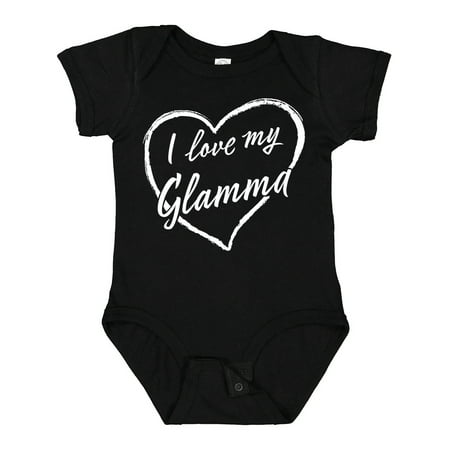 

Inktastic I Love My Glamma in White Chalk Heart Gift Baby Boy or Baby Girl Bodysuit
