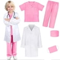 thumbnail image 4 of Doctor Costume for Kids, Pink Doctor Costume with Lab Coat Halloween Party Dress Up for Girls Age 8-12 Years, 4 of 4