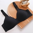 thumbnail image 2 of SMihono Wireless Bras for Women,Adjustable Shoulder Strap Lace Striped Print Bra,Full Coverage Bralettes Anti-Sagging Super Gather Bras Black 36/80B, 2 of 5