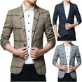 thumbnail image 4 of Mikilon Fine Check Woolen Men's Slim And Handsome Suit Top, 4 of 4
