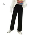 thumbnail image 1 of Pantalones deportivos Mujer Pantalón largo holgado informal de cintura alta con pierna ancha, Negro, L kenally AP001468-09B, 1 of 7