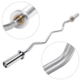 thumbnail image 3 of Zimtown Barbell Barra olímpica de curl de 47 pulgadas con agarre de 25 mm, color plateado Zimtown barra con pesas, 3 of 5