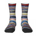 thumbnail image 2 of Calcetines vintage retro con forma de disco y espinas para hombre y mujer, calcetines largos hasta la rodilla para parejas, calcetines con personalidad estilo hip hop y skate, 2 of 5