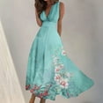 thumbnail image 1 of Fankiway Robe Longue Sans Manches à Col en V Imprimée Mode Printemps/été pour Femmes Robes de Plage Grande Taille pour Femmes, 1 of 5