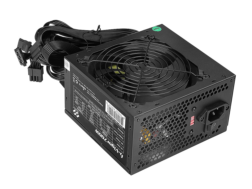 Bluegears b-Vigor 700W 80+ Efficency equivalent 115-230V All Black Ribbon Cable Gaming PC ATX Power Supply