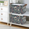thumbnail image 2 of Yayeee Foldable Storage Basket for Shelves Waterproof Cloth Bins with Handles, Floral Raspberry Pattern, 2 of 7