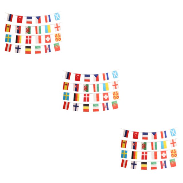 Bandera de cuerda Billuyoard 24/32 Naciones Copa de Europa Decoración Deportes Color brillante