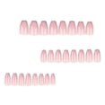 thumbnail image 3 of Scnwvu 24Pcs Medium Coffin Press on Nails Kit with Nail File,Adhesive Tabs,Brush & Tools - Bling Fake Pink Nails,Gold French Tips,Full Cover False Nails for Women Girls,Acrylic Nail Art Supplies, 3 of 5