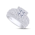 thumbnail image 4 of AFFY Princess & Round Cut White Natural Diamond Fashion Invisible Ring In 10k White Gold (3 cttw) Ring Size-5, 4 of 6