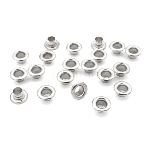 4MM Hole 100PCS Grommets Eyelets for Shoes, Bead Cores, Clothes, Leather, Canvas (Silver)