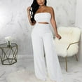 thumbnail image 2 of 2 Piece Set for Women Wide Leg Pant with Sleeveless Strapless Tube Top Summer Casual 2PCS Outfits, 2 of 6