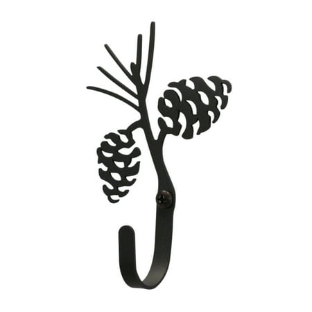 

Wall Hook with Metal Pinecone Accent Extra Small Black