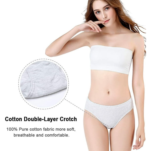 Women's Soft 100 Cotton Underwear Panties Ladies High Cut French