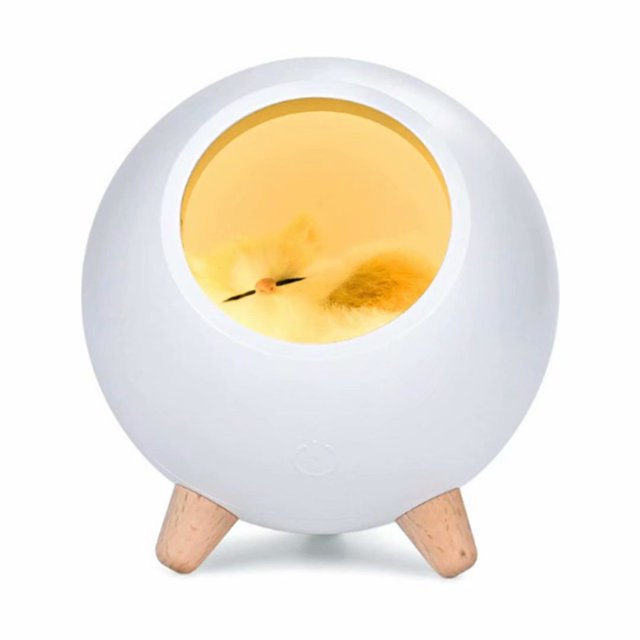 Cat House Atmosphere Light, USB Charging LED Small Night Light-Nightstand Light, 5 by 5 by 5.6 Inches (White)