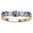 thumbnail image 2 of Tommaso Design� Genuine Aquamarine three stone oval band, 2 of 9