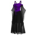 thumbnail image 4 of Zpanxa Halloween Costume Womens Gothic Witch Medieval Dress Plus Size Renaissance Cosplay Vintage Maxi Dress Long Sleeve Splicing Solid Retro Gown Button Irregular Dress Black Purple L, 4 of 4
