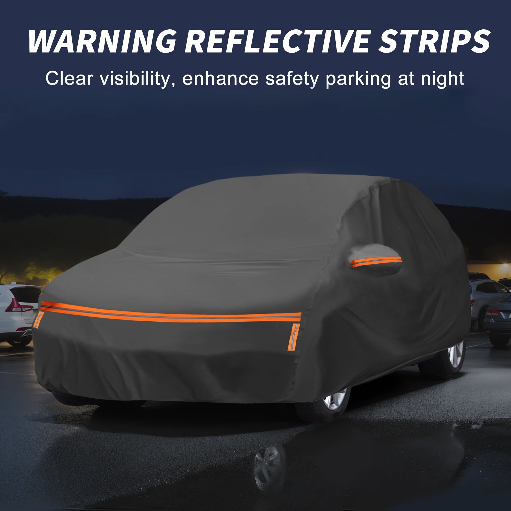 Unique Bargains Car Cover Alum Film for Hatchback Black 188.98"x70.87"x55.12"