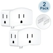 LENCENT 3 Prong to 2 Prong Polarized Grounding Adapter, 2 Pack,Plug Extender,Outlet Converter,Wall Plug Splitter with 3 AC Outlets, 3-Sided Outlet Adapter,Ideal for Non-Grounded Outlets