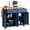 2 Drawers 4 Doors Blue, variant on Walsunny Kitchen Islands Carts with Drop Leaf Table 2 Drawers 5 Wheels 4 Magnetic Doors Rolling Storage Cabinet White