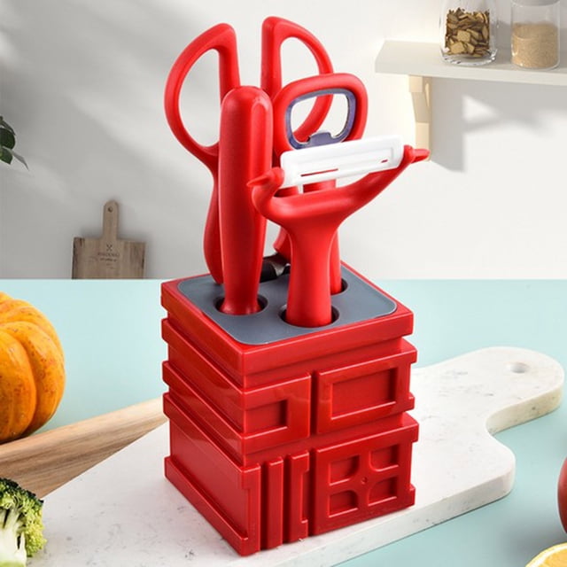 TIMIFIS Red kitchen gadget coordinates Red Festive Celebrate Kitchen Gadget Set Five-piece Festive Holiday Gift Set kitchen gadgets Kitchen Gadgets