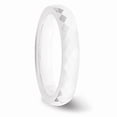 thumbnail image 4 of White Ceramic Ring Band Wedding Standard Faceted 4mm Polished, 4 of 6
