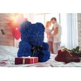 thumbnail image 6 of RECUTMS Royal Blue Artificial Rose Flower Bear 10 inch Wedding Party Decoration Gift Box, 6 of 7