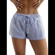 thumbnail image 1 of Pantalones Cortos de Playa de Verano con Cintura con Cordón y Estampado de Rayas para Mujer. Rayas Azules S, 1 of 10