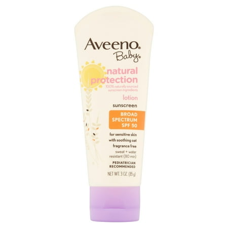 Aveeno Baby Natural Protection Sunscreen Lotion Broad Spectrum, SPF 50, 3 oz - Walmart.com