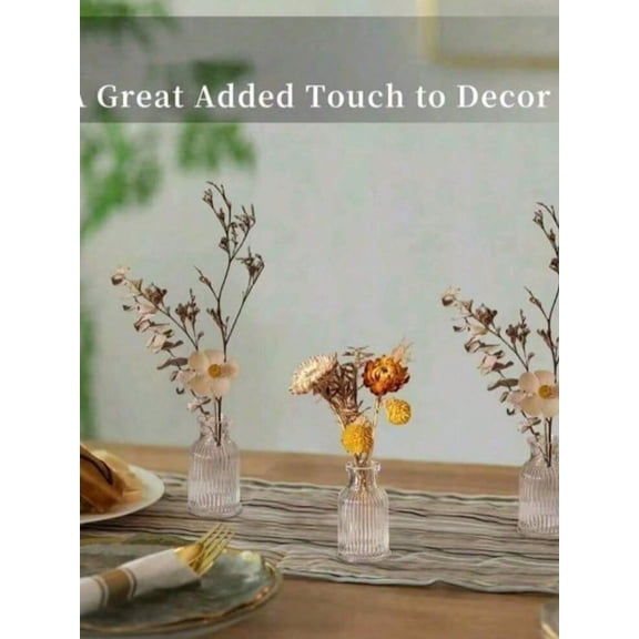 6/12pcs Set Glass Vases Decorative Centerpiece Vases Small Clear Striped Modern Vases For Floral Party Table Decor And Home Decor 6pcs