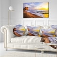 thumbnail image 3 of Designart Castle Santa Severa over Sunset Italy - Seashore Throw Pillow - 12x20, 3 of 5