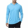 thumbnail image 2 of UVEASISHA Hoodie Shirt for Men UPF 50+ Sun Hoodie Active Casual Lightweight Fishing Shirts Breathable Quick Dry Hooded Travel Shirt Sky Blue L, 2 of 9