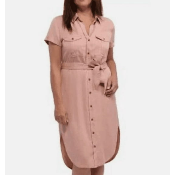 Teddi Rose Women's Tencel Shirt Dress Terracotta Small