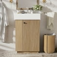 thumbnail image 2 of MODERNLUXE 21.6 Inch Bathroom Vanity with Ceramic Sink, Undermount Vanity Sink Cabinet with Soft Closing Door,Free Standing Bathroom Storage Cabinet with Right Door Open for Small Space,Natural, 2 of 10